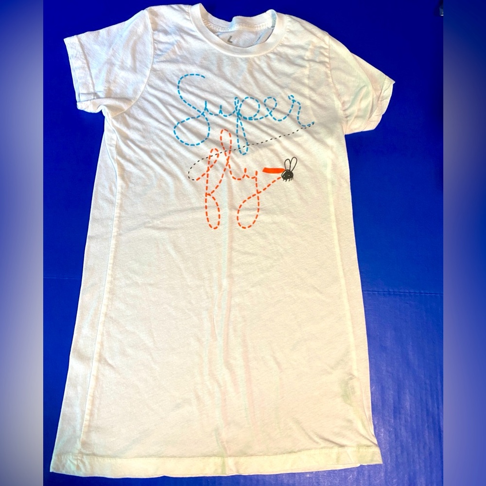 Local Celebrity You Look Good Sucka! Y2K White Tee Super Fly Orange/Blue Design